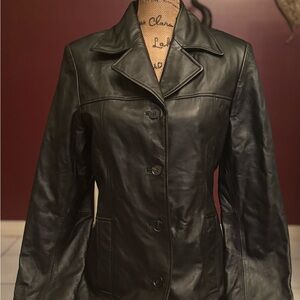 Women's Classic Black Leather Jacket
